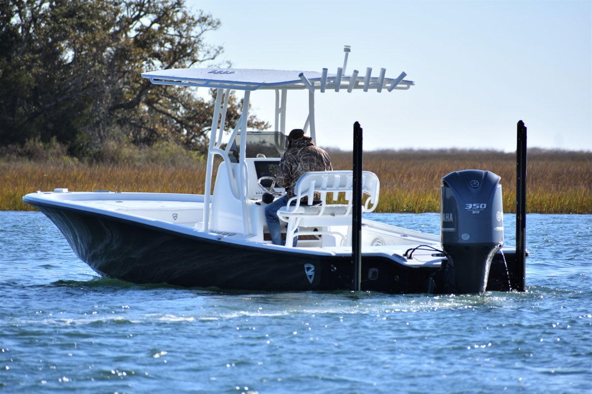 Bay Boat And Power Pole 